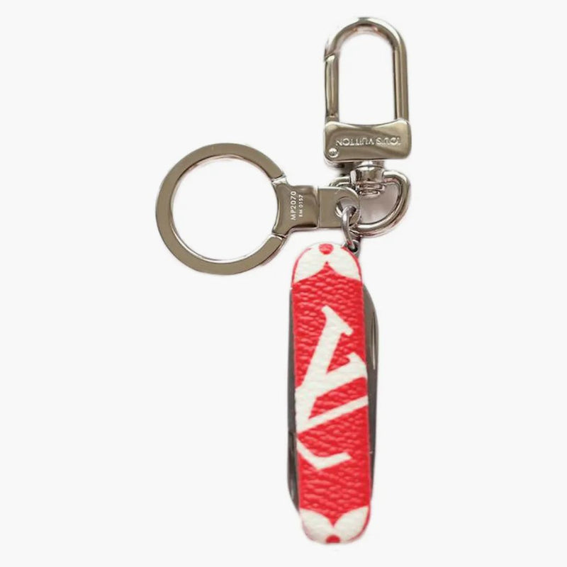 Louis Vuitton X Supreme Pocket Knife Key Chain Red