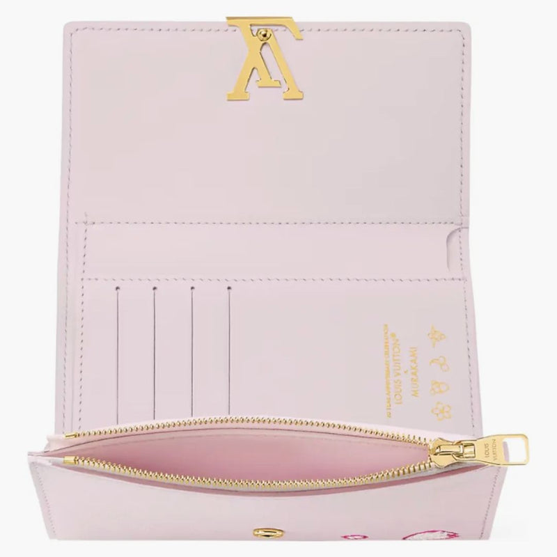 Louis Vuitton X Takashi Murakami Capucines Compact Wallet Pink
