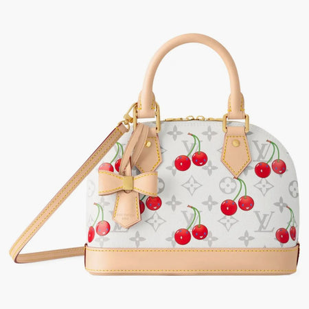 Louis Vuitton X Takashi Murakami Cherry Alma BB White Monogram