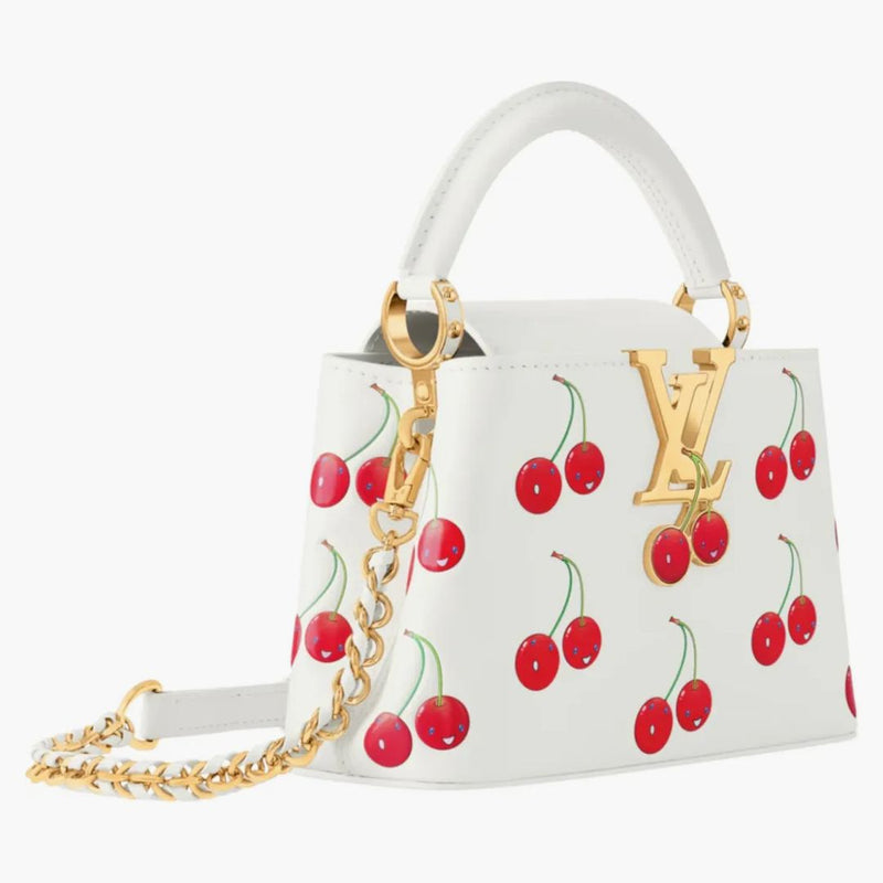 Louis Vuitton x Takashi Murakami Cherry Capucines Mini White