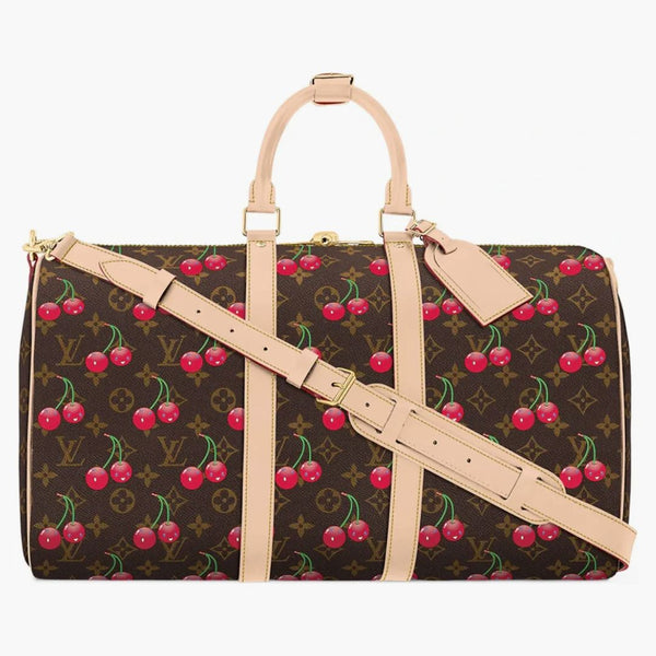 Louis Vuitton X Takashi Murakami Cherry Keepall Bandouliere 45 Brown Monogram