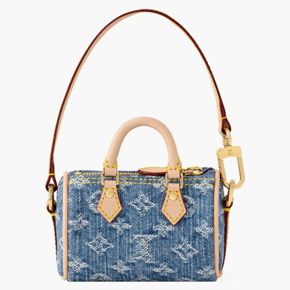 LOUIS VUITTON DENIM ROUND スピーディバッグ Louis Vuitton Limited Edition Blue Monogram Denim Speedy
