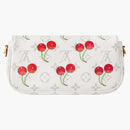 Louis Vuitton x Takashi Murakami Cherry peněženka na řetězci Ivy White Monogram
