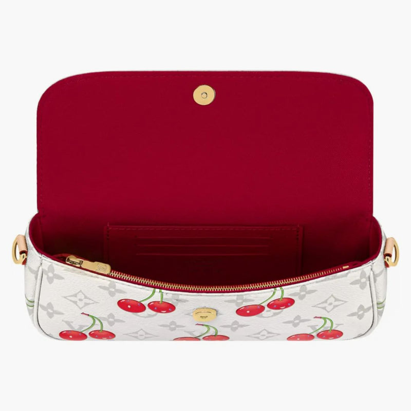 Louis Vuitton x Takashi Murakami Portfel na łańcuchu Ivy White Monogram