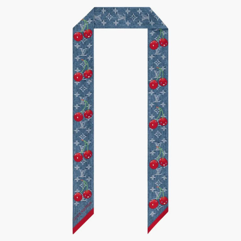 Louis Vuitton X Takashi Murakami Denim Cherry Bandeau Blue Denim