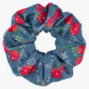 Louis Vuitton X Takashi Murakami Denim Cherry Scrunchy Blue Denim