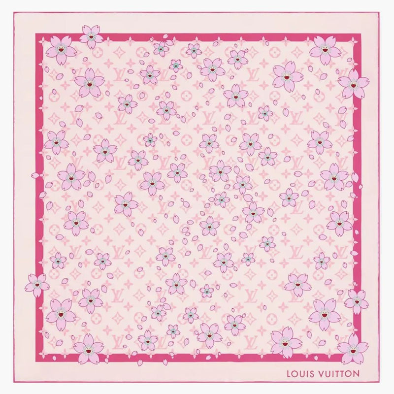 Louis Vuitton X Takashi Murakami Monogram Cherry Blossom Square 70 Pink
