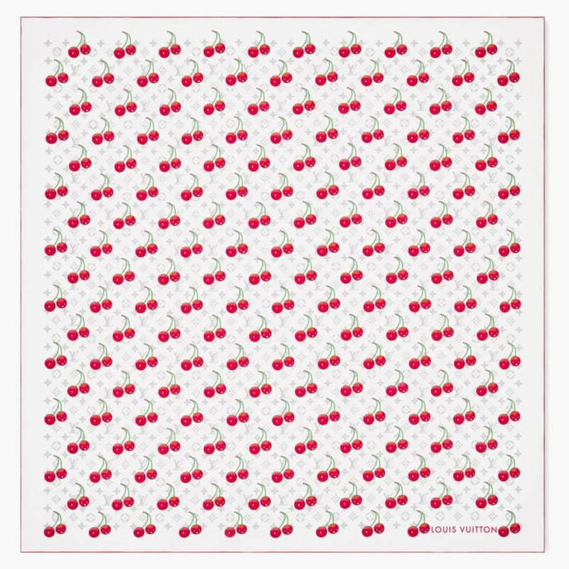 Louis Vuitton X Takashi Murakami Monogram Cherry Shawl White