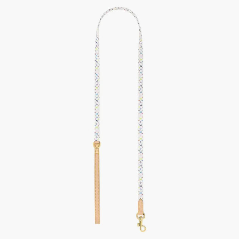 Louis Vuitton X Takashi Murakami Monogram Multicolor Dog Leash Mm White Multicolored