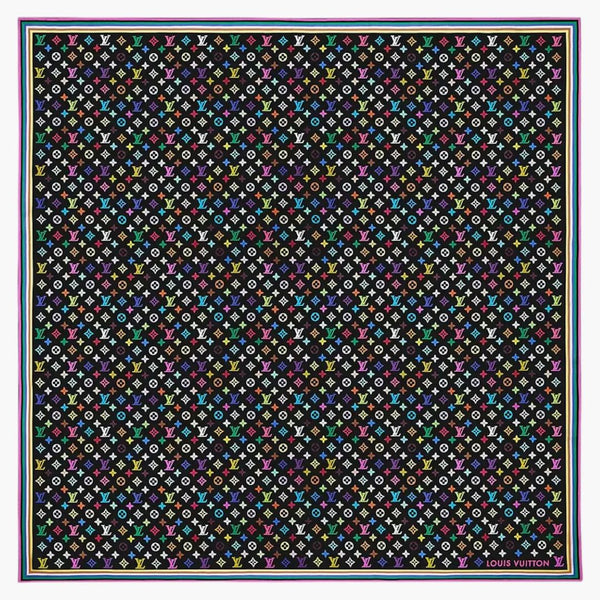 Louis Vuitton X Takashi Murakami Monogram Multicolor Shawl Black Multicolored