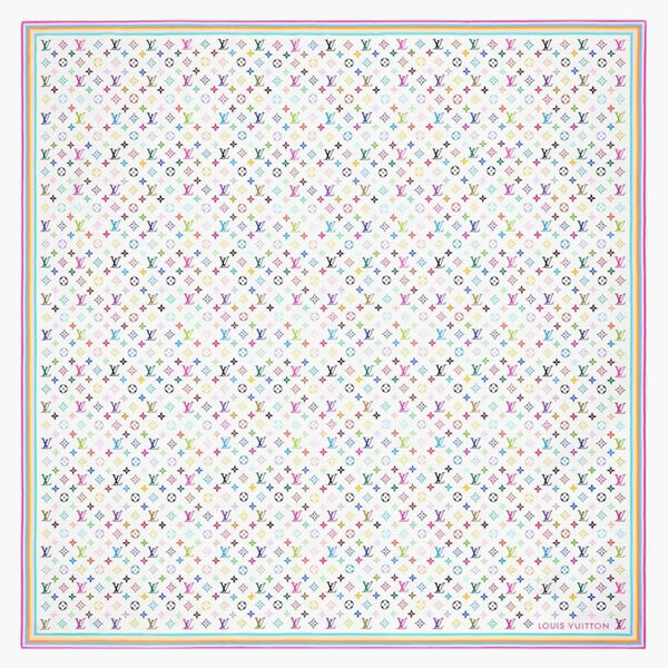 Louis Vuitton X Takashi Murakami Monogram Multicolor Shawl White Multicolored