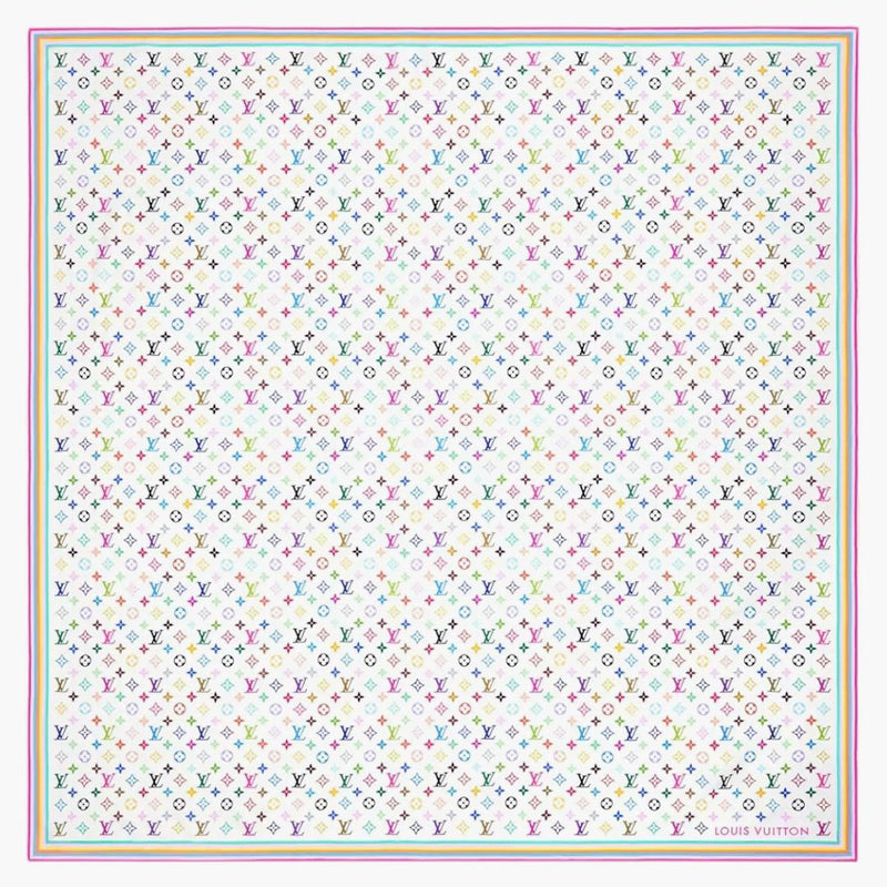 Louis Vuitton X Takashi Murakami Monogram Multicolor Shawl White Multicolored