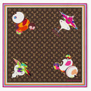 Louis Vuitton X Takashi Murakami Monogram Superflat Characters Square 70 Brown