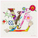 Louis Vuitton X Takashi Murakami Monogram Superflat Square 90 White