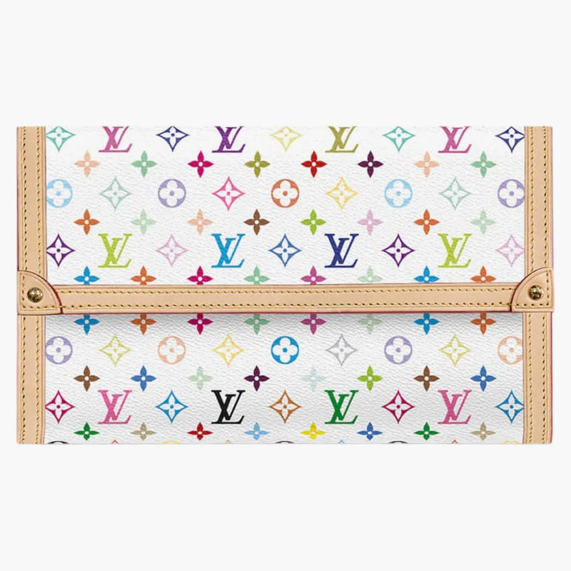Louis Vuitton X Takashi Murakami Sarah Wallet White Multicolored
