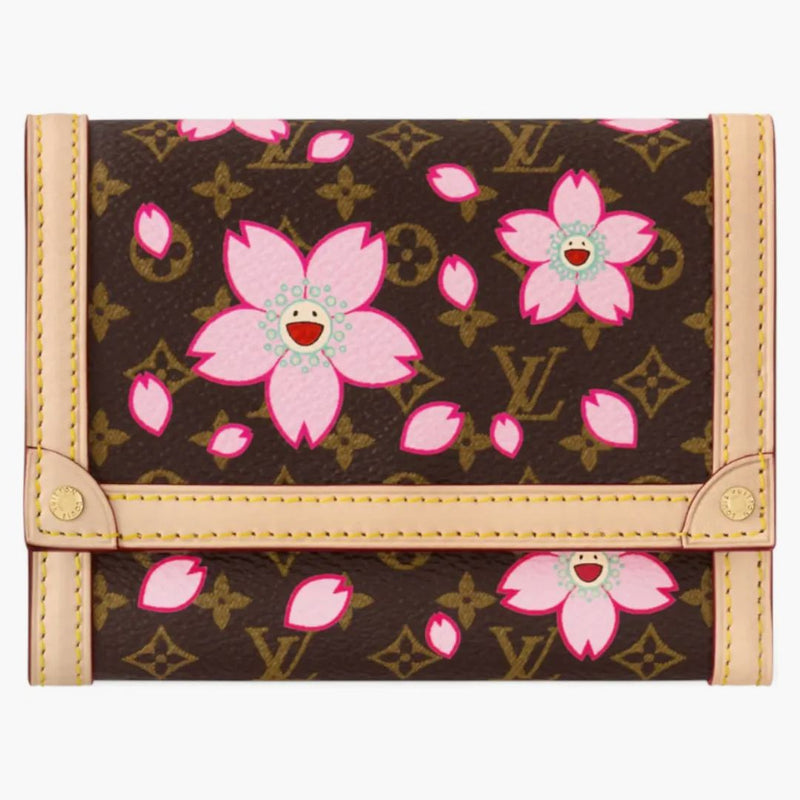 Louis Vuitton X Takashi Murakami Victorine Wallet Sakura Brown