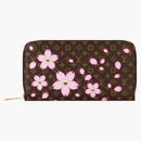 Louis Vuitton X Takashi Murakami Zippy Wallet Sakura Brown