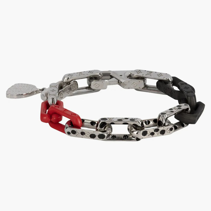 Louis Vuitton X Yayoi Kusama Monogram Chain Bracelet Black/red