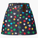 Louis Vuitton X Yayoi Kusama Painted Dots Denim Mini Skirt Indigo/blue