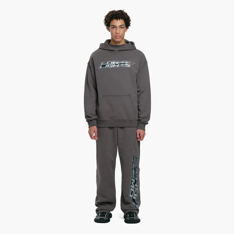 Low Lights Studios Lightning Hoodie Washed Grey Model