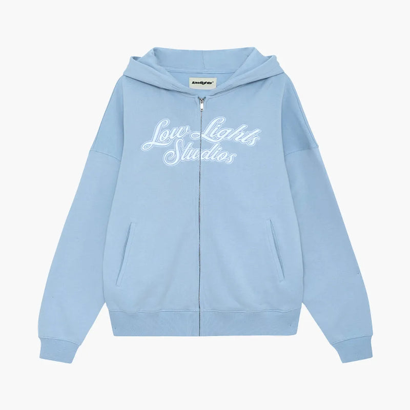 Low Lights Studios Shutter Zip Up Hoodie Sky Blue