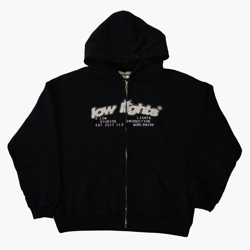 Low Lights Studios Star Logo Zip Hoodie Black