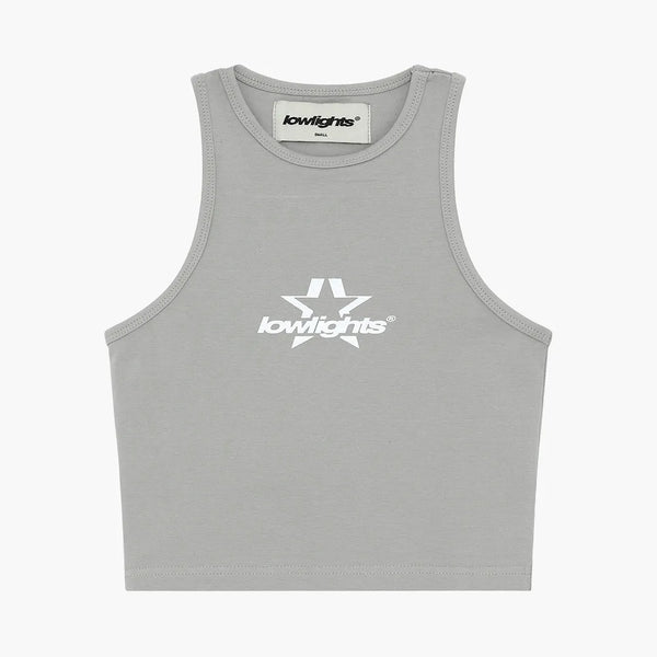 Low Lights Studios Women Superstar Crop Top Light Grey