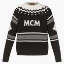Mcm Apres-ski Logo Knit Sweater Black/white