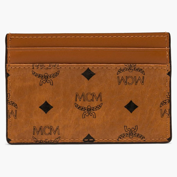 Mcm Card Case Visetos Mini Cognac
