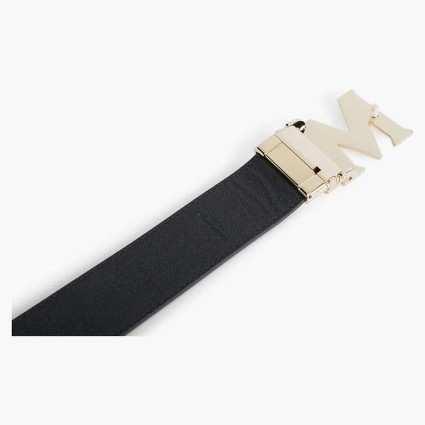 Mcm Claus M Reversible Belt Visetos 1.75w 51in/130cm Cognac