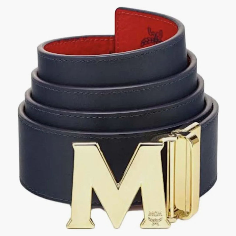 Mcm Claus M Reversible Belt Visetos Ruby Red/blue