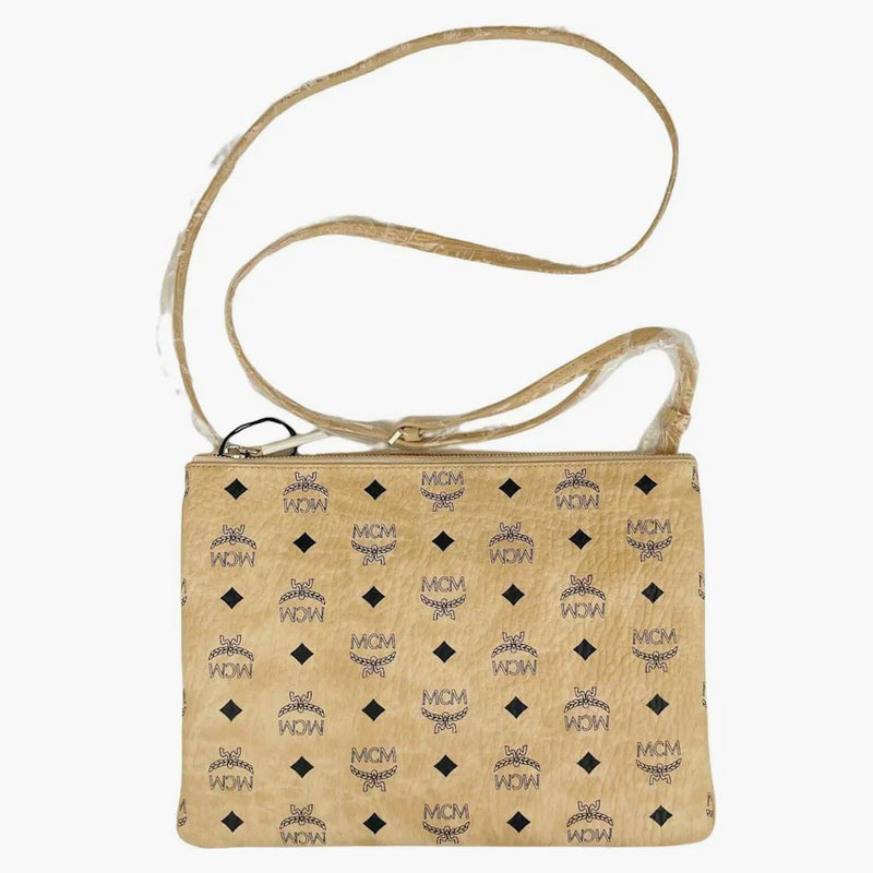 Mcm Crossbody Pouch Visetos Beige