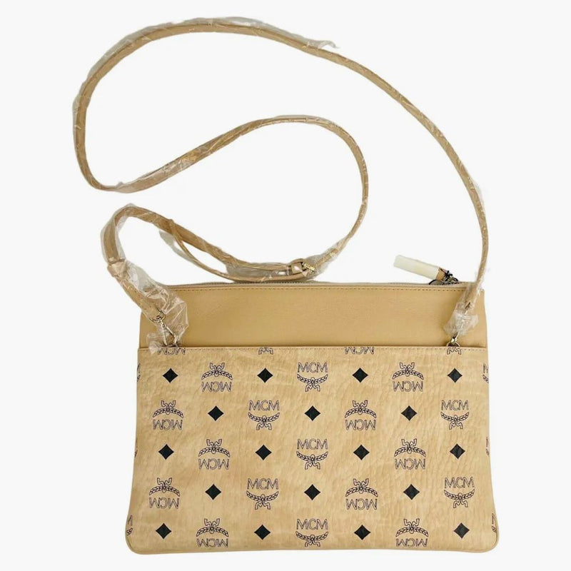 Mcm Crossbody Pouch Visetos Beige