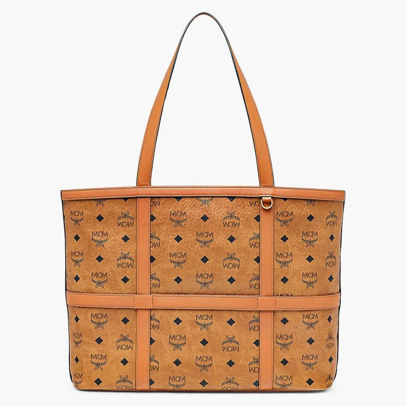 Mcm Delmy Shopper Medium Visetos Cognac