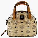 Mcm Diamond Logo Visetos Mini Round Top Tote Bag Berlin Gold