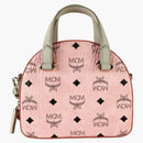 Mcm Diamond Logo Visetos Mini Round Top Tote Bag Soft Pink