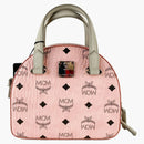 Mcm Diamond Logo Visetos Mini Round Top Tote Bag Soft Pink
