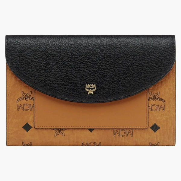 Mcm Flap Wallet With Pouch Visetos Cognac/black