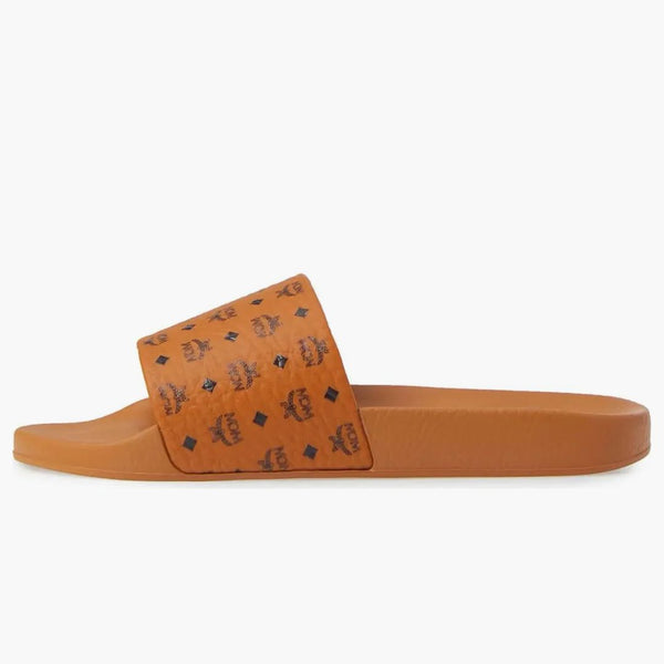 Mcm Monogram Slides Brown