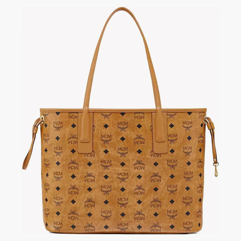 Mcm Reversible Liz Shopper Medium Visetos Cognac