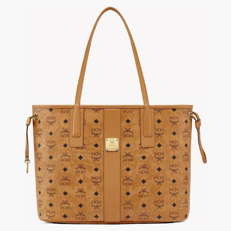 Mcm Reversible Liz Shopper Medium Visetos Cognac