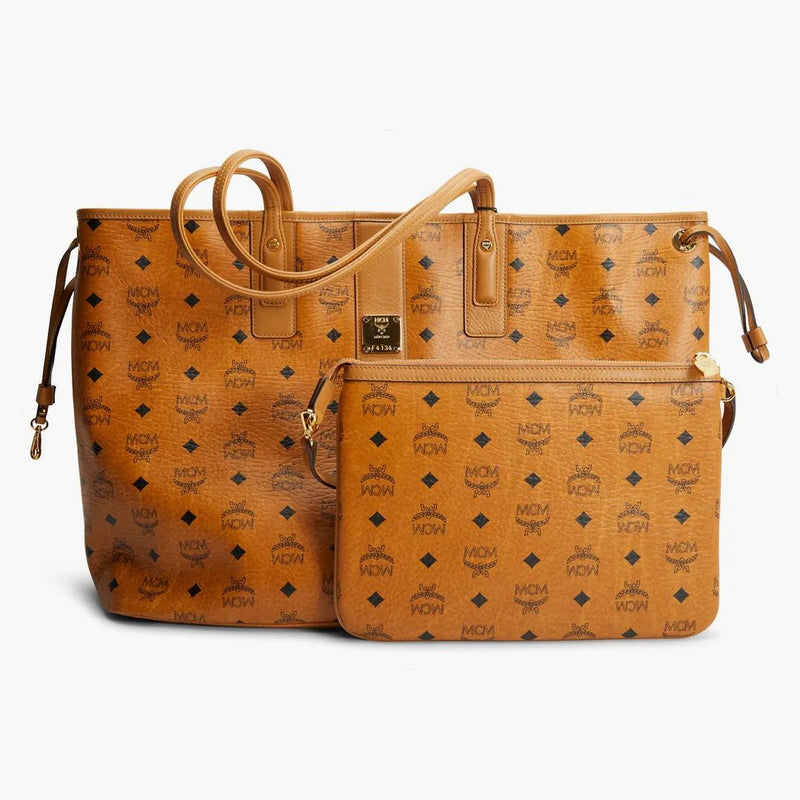 Mcm Reversible Liz Shopper Visetos Large Cognac