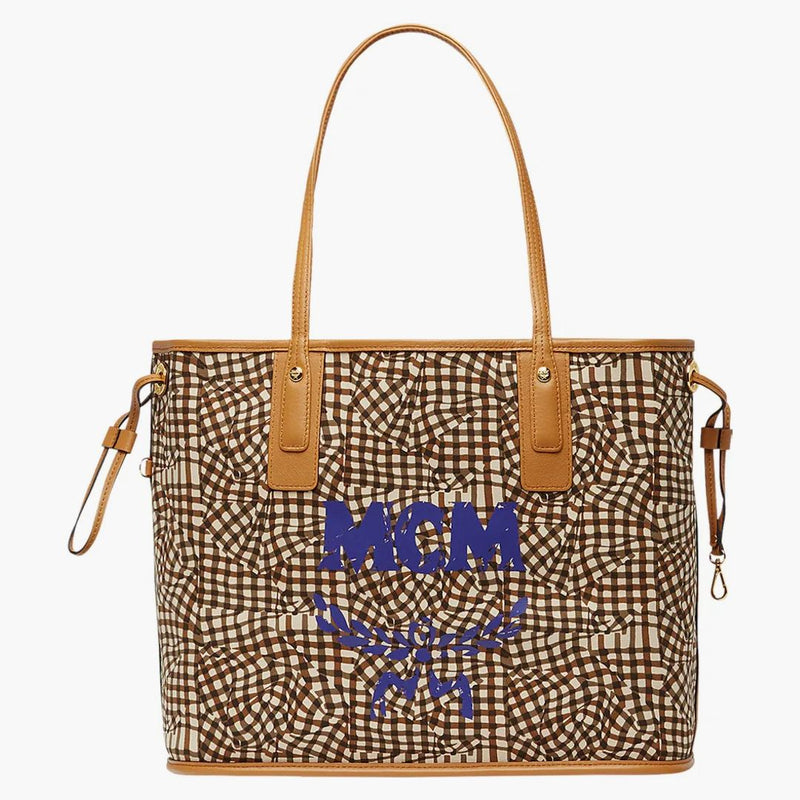 Mcm Reversible Liz Shopper Visetos Medium Cognac