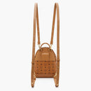 McM Stark Backpack Visetos Side Studs Bebe Boo Cognac