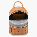 McM Stark Backpack Visetos Side Studs Bebe Boo Cognac