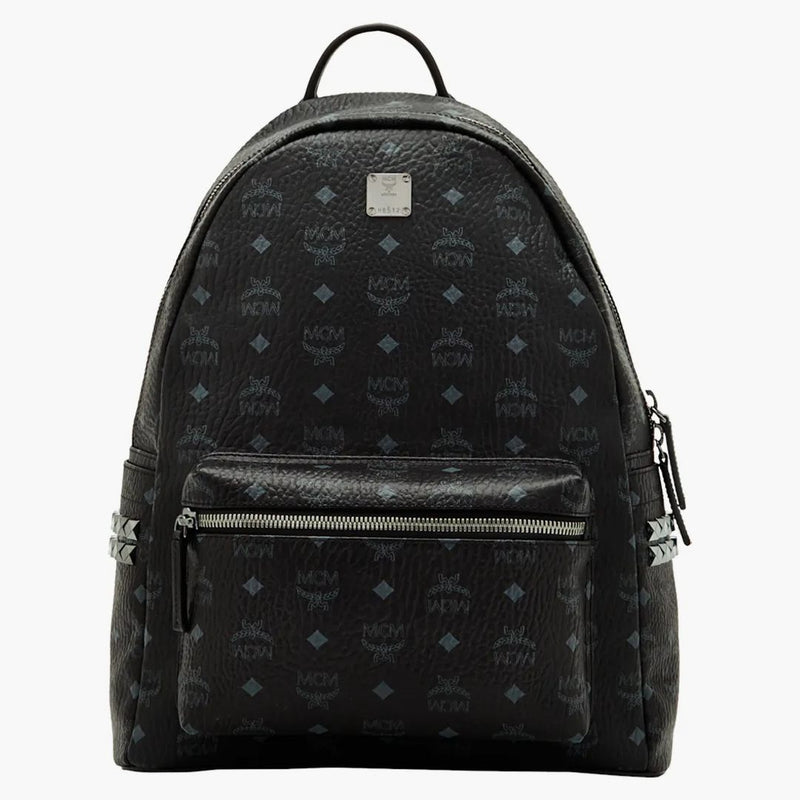 Mcm Stark Backpack Visetos Side Studs Medium Black
