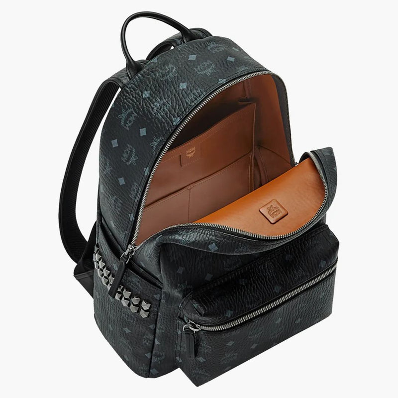 Mcm Stark Backpack Visetos Side Studs Medium Black