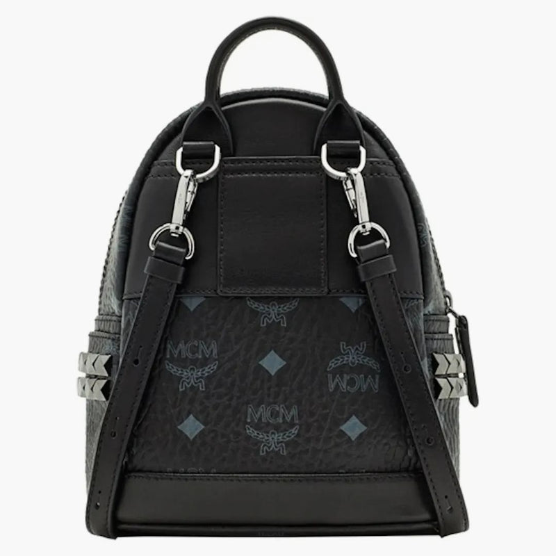 Mcm Stark Bebe Boo Backpack Visetos Side Studs X-mini Black