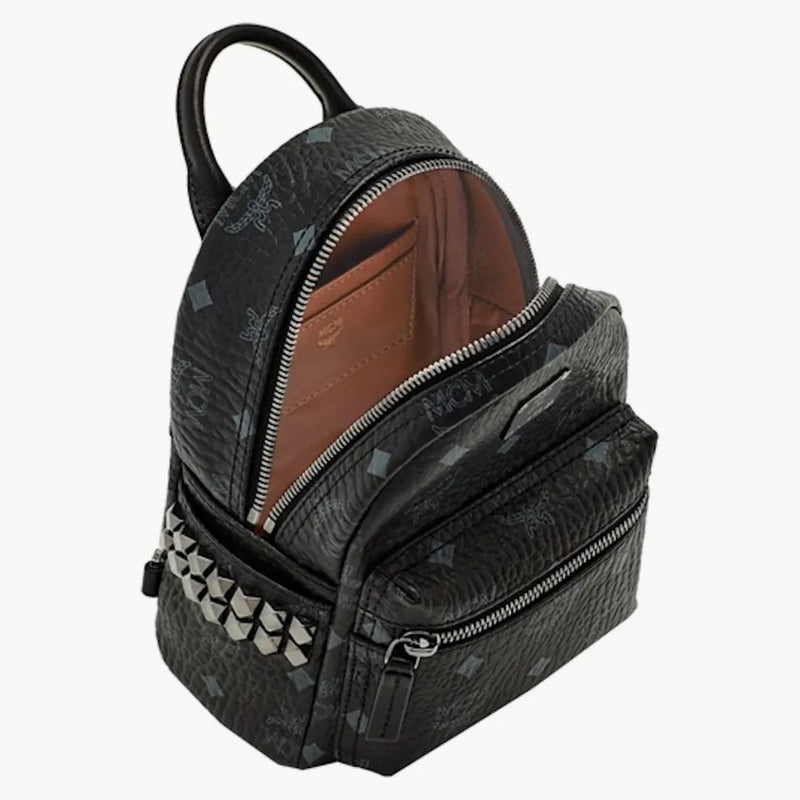 Mcm Stark Bebe Boo Backpack Visetos Side Studs X-mini Black