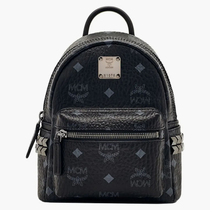 Mcm Stark Bebe Boo Backpack Visetos Side Studs X-mini Black